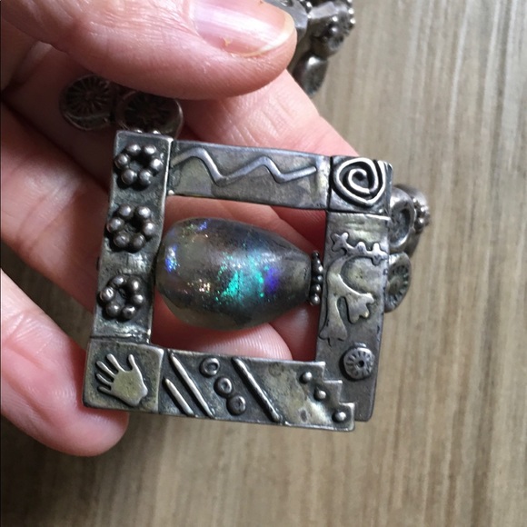 .925 Sterling Silver Shamanic Statement Necklace - Picture 3 of 8